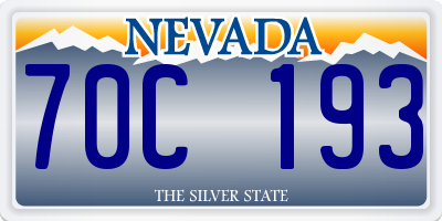 NV license plate 70C193