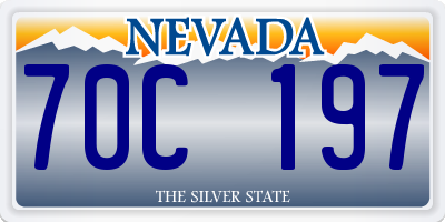 NV license plate 70C197