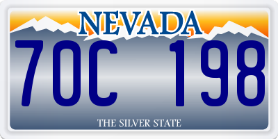 NV license plate 70C198