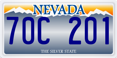 NV license plate 70C201