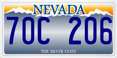 NV license plate 70C206