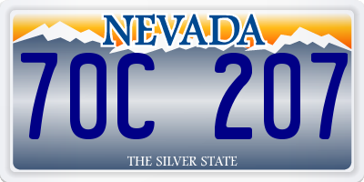 NV license plate 70C207