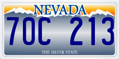 NV license plate 70C213