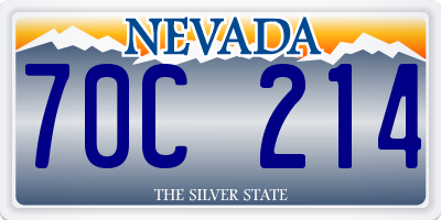 NV license plate 70C214