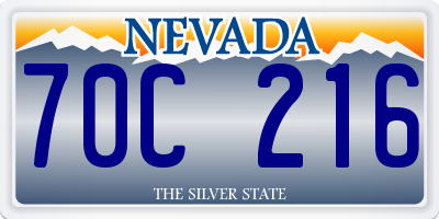 NV license plate 70C216
