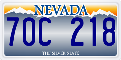 NV license plate 70C218