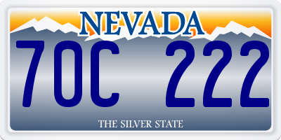 NV license plate 70C222