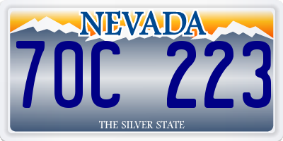 NV license plate 70C223