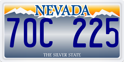 NV license plate 70C225