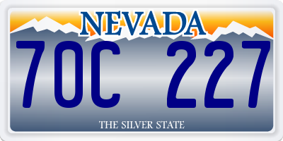 NV license plate 70C227