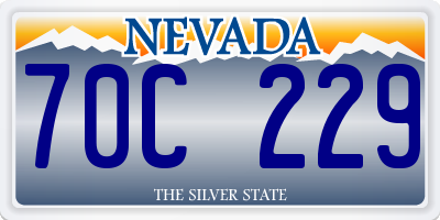 NV license plate 70C229