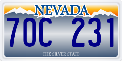 NV license plate 70C231