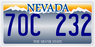 NV license plate 70C232