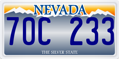 NV license plate 70C233