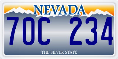 NV license plate 70C234