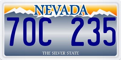 NV license plate 70C235