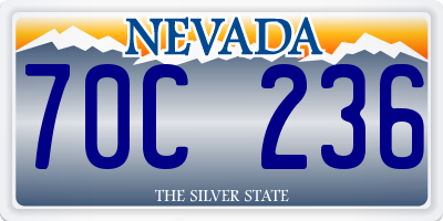 NV license plate 70C236