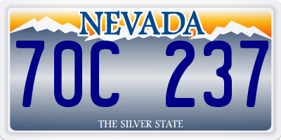 NV license plate 70C237