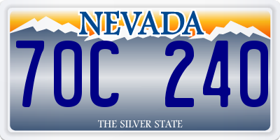 NV license plate 70C240