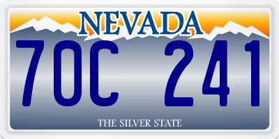 NV license plate 70C241