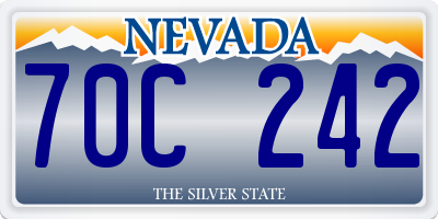 NV license plate 70C242