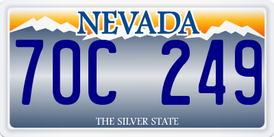 NV license plate 70C249