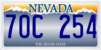 NV license plate 70C254
