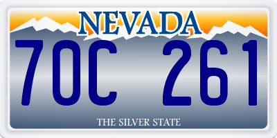 NV license plate 70C261