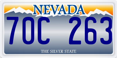 NV license plate 70C263