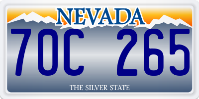 NV license plate 70C265