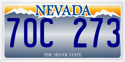 NV license plate 70C273