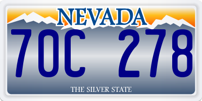 NV license plate 70C278