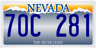 NV license plate 70C281