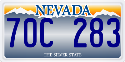 NV license plate 70C283