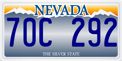 NV license plate 70C292