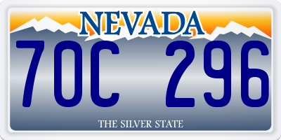 NV license plate 70C296