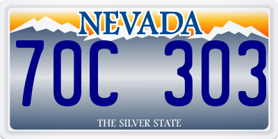 NV license plate 70C303