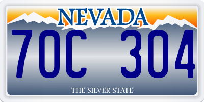 NV license plate 70C304