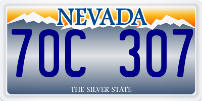 NV license plate 70C307