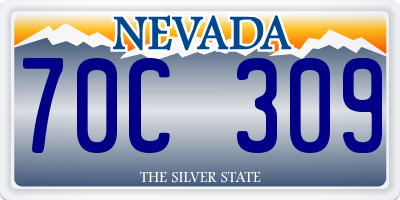 NV license plate 70C309