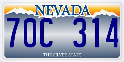 NV license plate 70C314