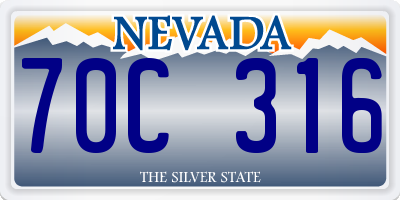 NV license plate 70C316