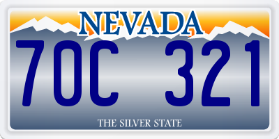NV license plate 70C321