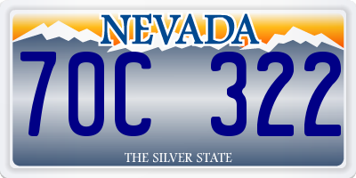 NV license plate 70C322