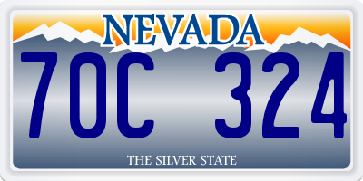 NV license plate 70C324