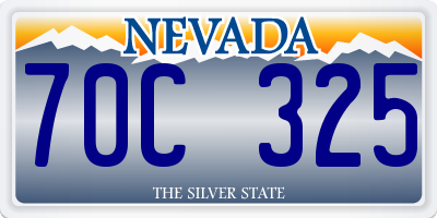 NV license plate 70C325