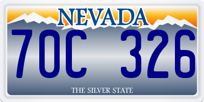 NV license plate 70C326