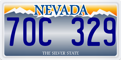 NV license plate 70C329