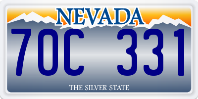 NV license plate 70C331