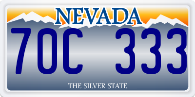 NV license plate 70C333